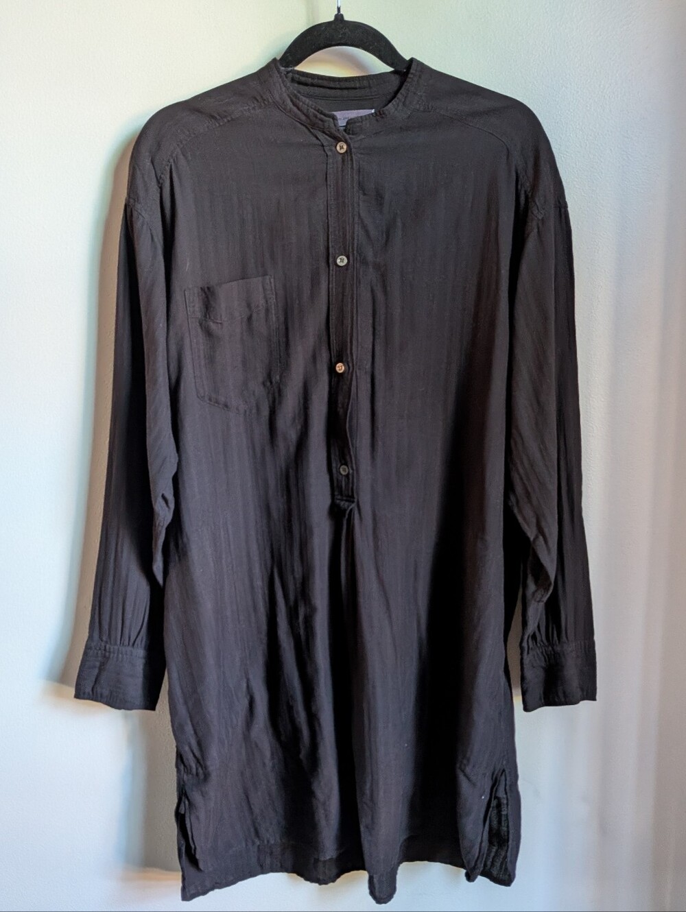 ISABELLE MARANT Black Long Sleeves Mandarin Collar Tunic Dresse Size Small